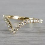 Custom V-Style Pave' Diamond Band in Yellow Gold - small angle 2