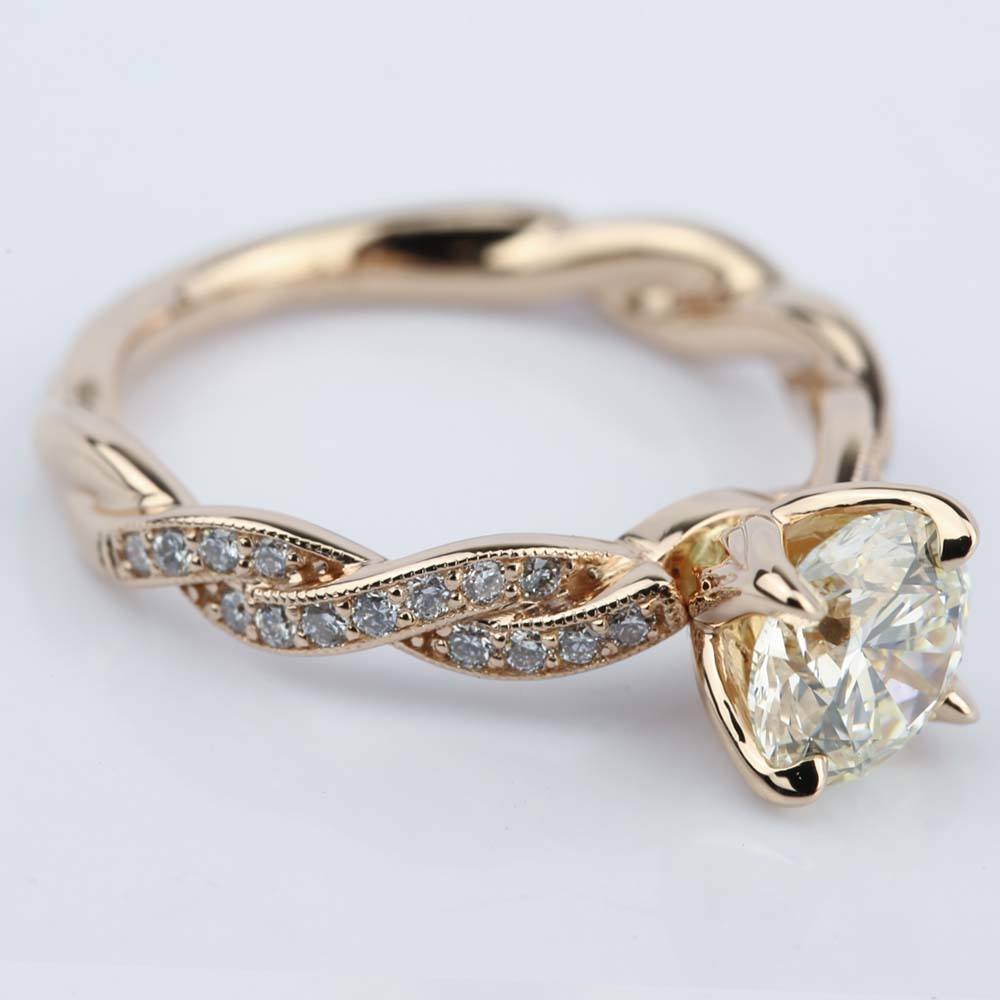 Modern Designer Engagement Ring In Rose Gold (1.28 Carat)