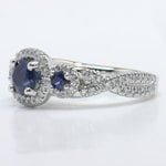 Twisted Halo Sapphire Engagement Ring With Diamond Wedding Band (1 Ct) - small angle 2
