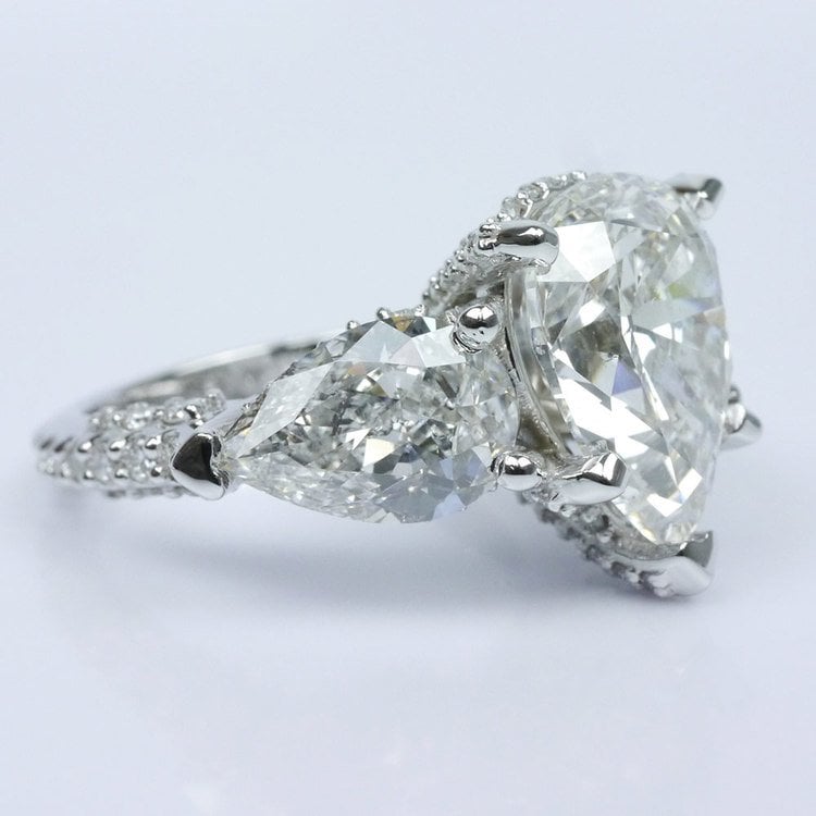 Diamond Encrusted Three Stone Ring angle 3