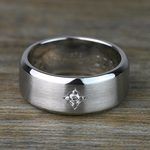 Custom Diamond Star Satin-Finish Mens Engagement Ring - small