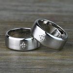 Custom Diamond Star Satin-Finish Mens Engagement Ring - small angle 5