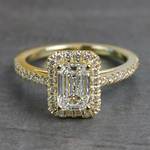 Elegant Engagement Emerald Cut Diamond Halo Ring - small