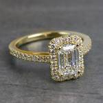 Elegant Engagement Emerald Cut Diamond Halo Ring - small angle 3