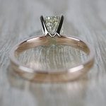 Emerald Cut Diamond Flat Solitaire Engagement Ring in Rose Gold - small angle 4