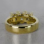 Emerald Three Diamond Art Deco Engagement Ring - small angle 4
