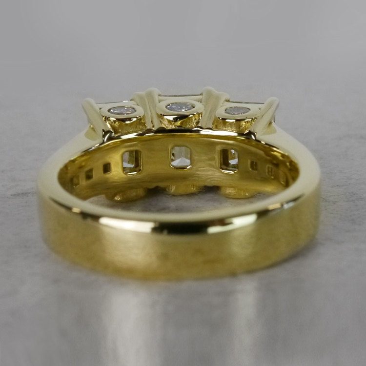 Emerald Three Diamond Art Deco Engagement Ring angle 4