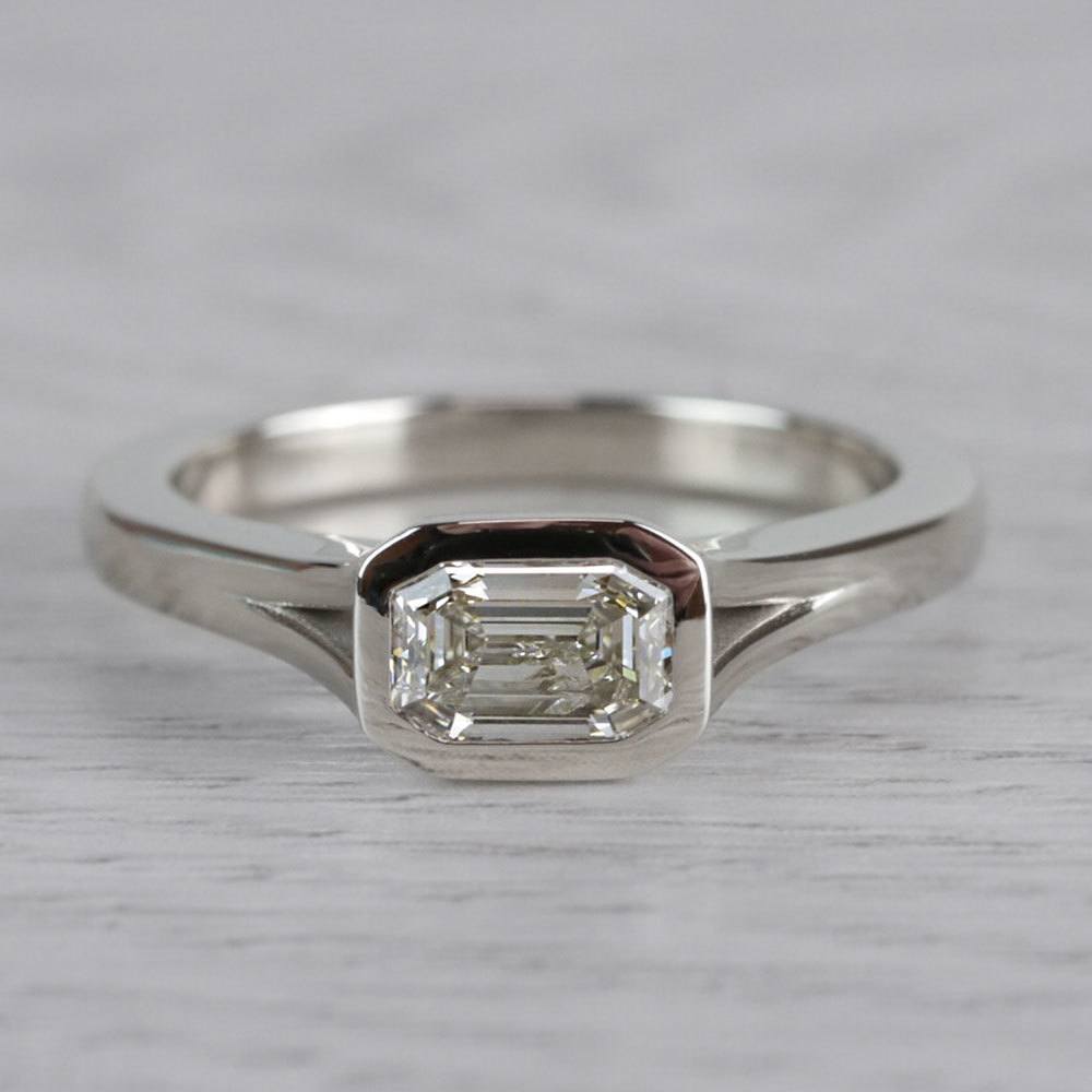 Enchanting Emerald Cut Diamond Solitaire Engagement Ring