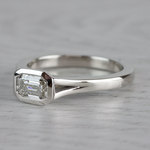 East West Emerald Cut Diamond Solitaire Engagement Ring - small angle 2