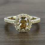 Fancy 1.52 Carat Cushion Halo Diamond Engagement Ring - small
