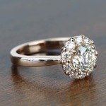 Fancy Floral Halo Round Loose Diamond in 18k Rose Gold - small angle 3