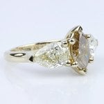 Fancy Three Stone Diamond Ring with Interchangeable Bands - small angle 3