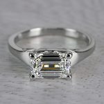 Flawless East West Solitaire Emerald Cut Diamond Ring - small