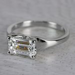 Flawless East West Solitaire Emerald Cut Diamond Ring - small angle 2