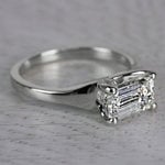 Flawless East West Solitaire Emerald Cut Diamond Ring - small angle 3