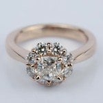 Rose Gold Floral Diamond Halo Engagement Ring - small