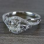 Flourishing Cushion Cut Diamond Split Shank Engagement Ring - small angle 2