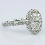 French Cut Pave Halo Ring with Claw Prongs (1.70 ct.) - small angle 3