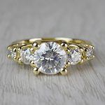 Glamorous Five Stone Moissanite Diamond Engagement Ring - small