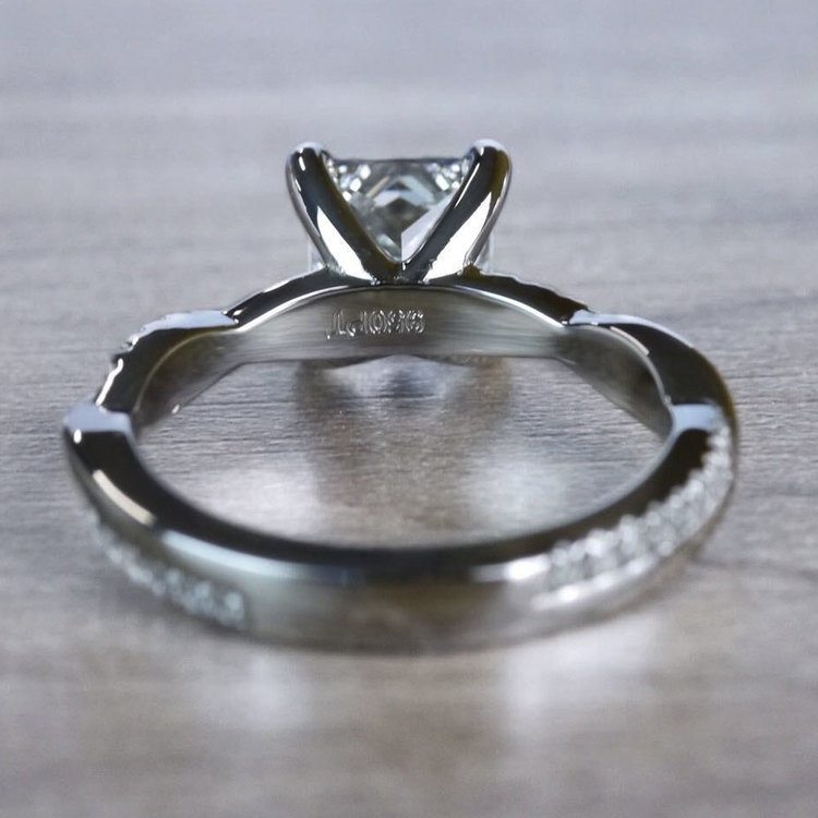 Grand Princess Cut Diamond Twisted Vine Engagement Ring angle 4