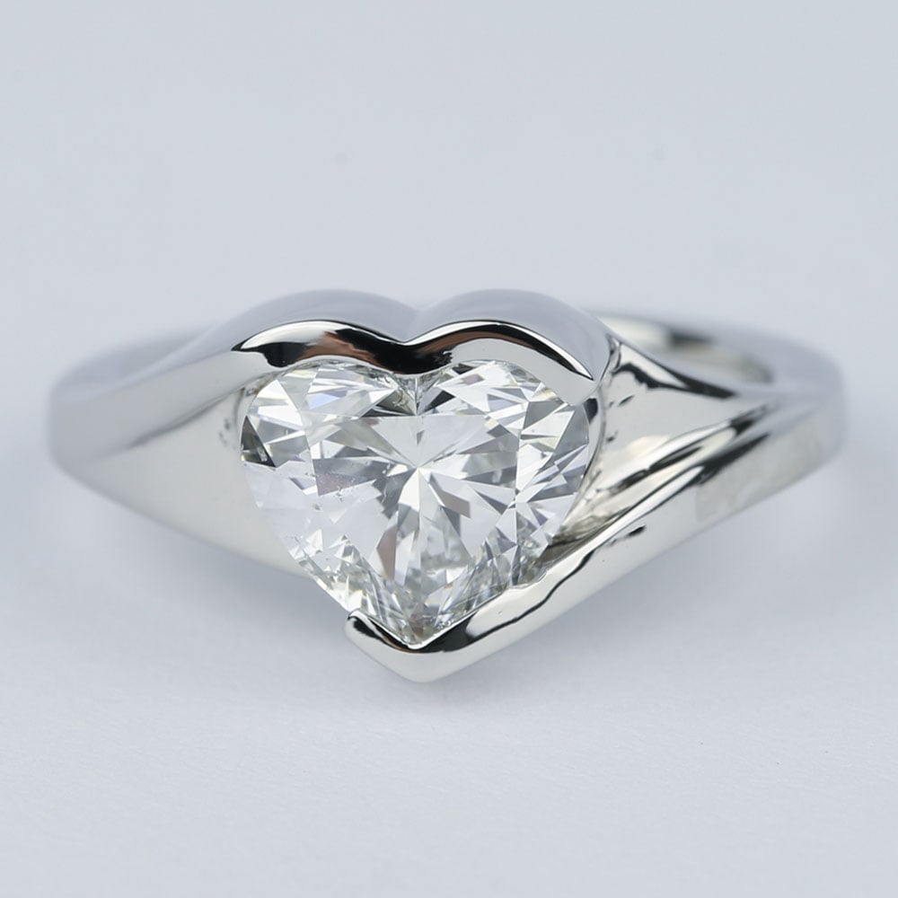 Lovely halo heart shape diamond ring 2.01cts center certified G SI2