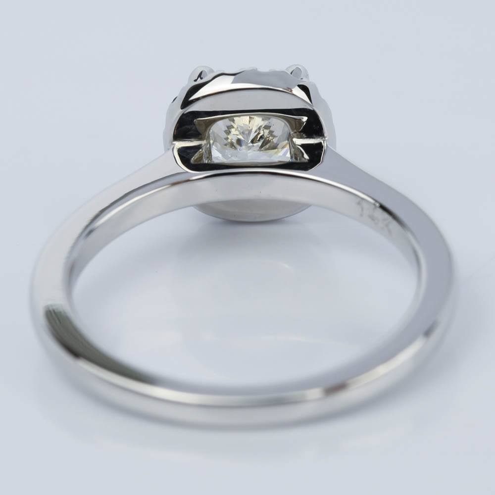 Halo Sapphire Cushion Cut Diamond Engagement Ring (0.97 ct.)  angle 4