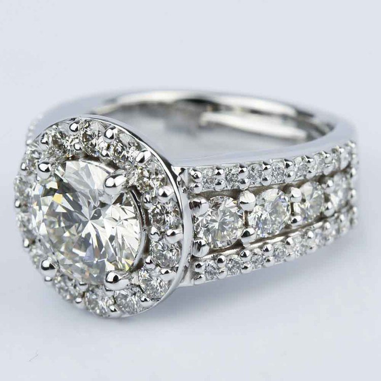 Three Row Diamond Engagement Ring (2 Carat)