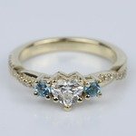 Heart Diamond & Topaz Gem Custom Engagement Ring - small