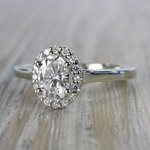 Heavenly Halo Oval Moissanite Engagement Ring - small angle 2
