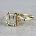 Incredible 1 Carat Emerald Cut Diamond Ring In Yellow Gold - small angle 2