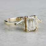 Incredible 1 Carat Emerald Cut Diamond Ring In Yellow Gold - small angle 3