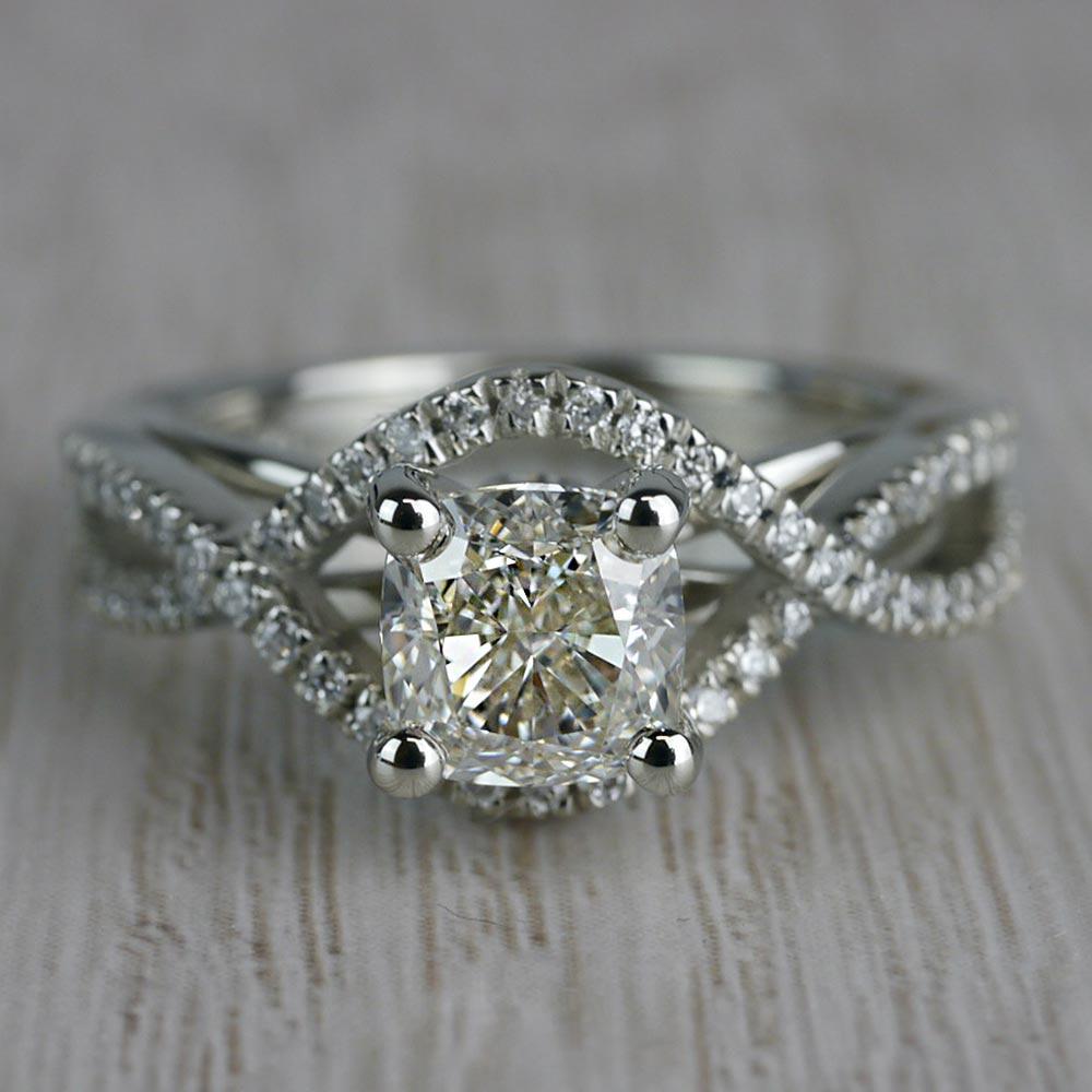 Infinite Carat Cushion Cut Diamond Split Shank Engagement Ring