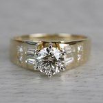 Lavish Round Cut Diamond Vintage Gold Engagement Ring - small
