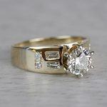 Lavish Round Cut Diamond Vintage Gold Engagement Ring - small angle 3
