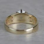 Lavish Round Cut Diamond Vintage Gold Engagement Ring - small angle 4
