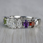 Magnificent Various Gemstones & Oval Diamond Engagement Ring - small angle 2