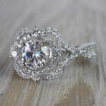 Delicate Double Halo Moissanite Engagement Ring - small angle 2