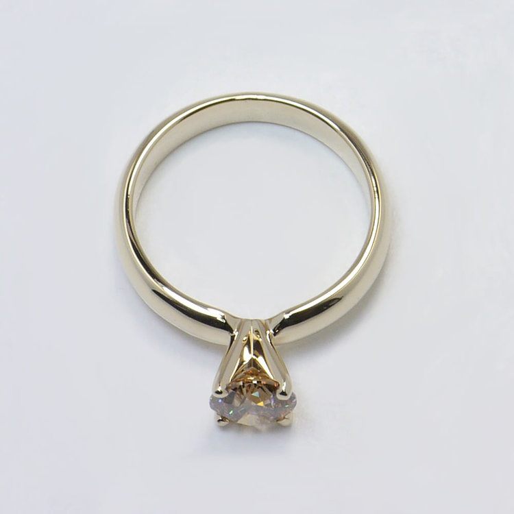 1 Carat Fancy Brown Diamond Engagement Ring In Gold angle 4