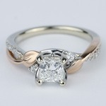 Two Tone Rose Gold Princess Diamond Engagement Ring - small