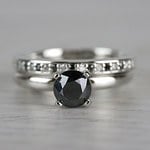 1 Carat Black Diamond Ring & Matching Black Diamond Pave Wedding Ring Set - small