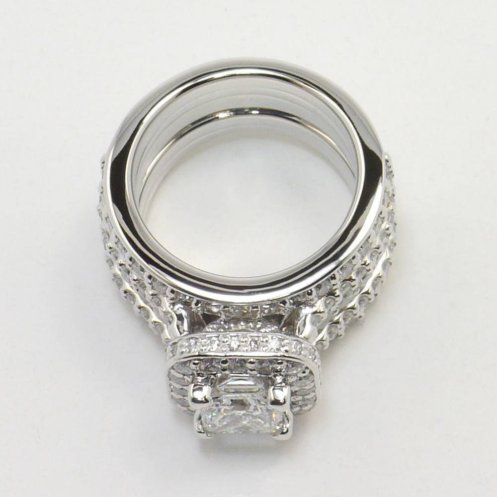 5 Band 1 Carat Princess Halo Diamond Engagement Ring angle 4