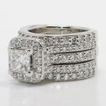 5 Band 1 Carat Princess Halo Diamond Engagement Ring - small angle 2
