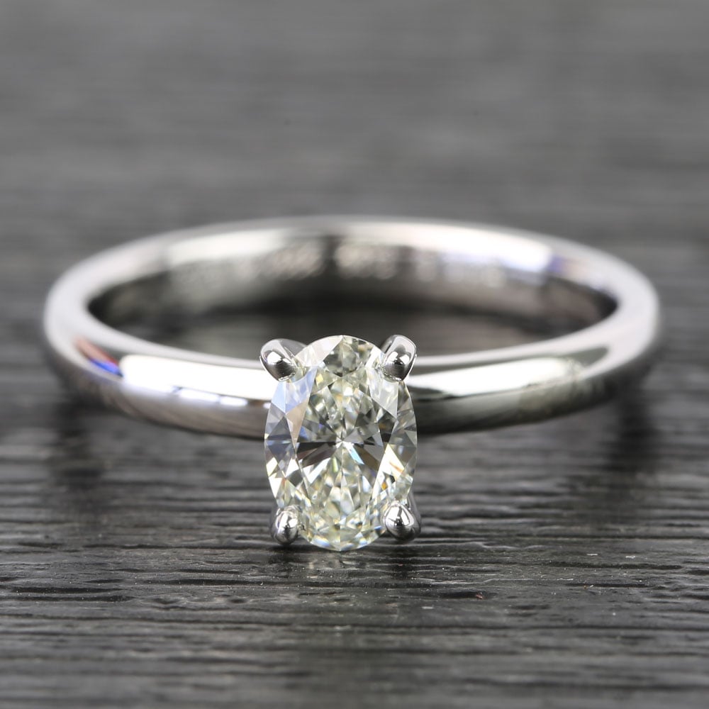 Classic Elegant Oval Diamond Solitaire Engagement Ring