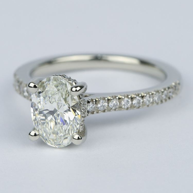 Oval Micro-Pave Engagement Ring with Diamond Gallery (1.20 ct.)