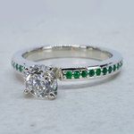 Pave Emerald Round Diamond Ring - small angle 2