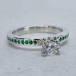 Pave Emerald Round Diamond Ring - small angle 3