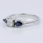 Pear Sapphire Gemstone Engagement Ring  - small angle 2