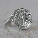 Perfect Swirl Engagement 1 Carat Diamond Ring - small angle 3