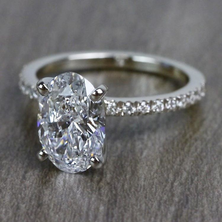 4 Carat Oval Diamond Ring - 3/4 Carat Oval Cut, Accented Solitaire