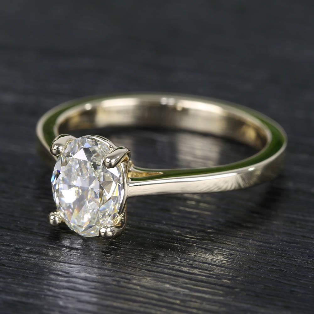 1.50 Carat Oval Diamond Cathedral Engagement Ring